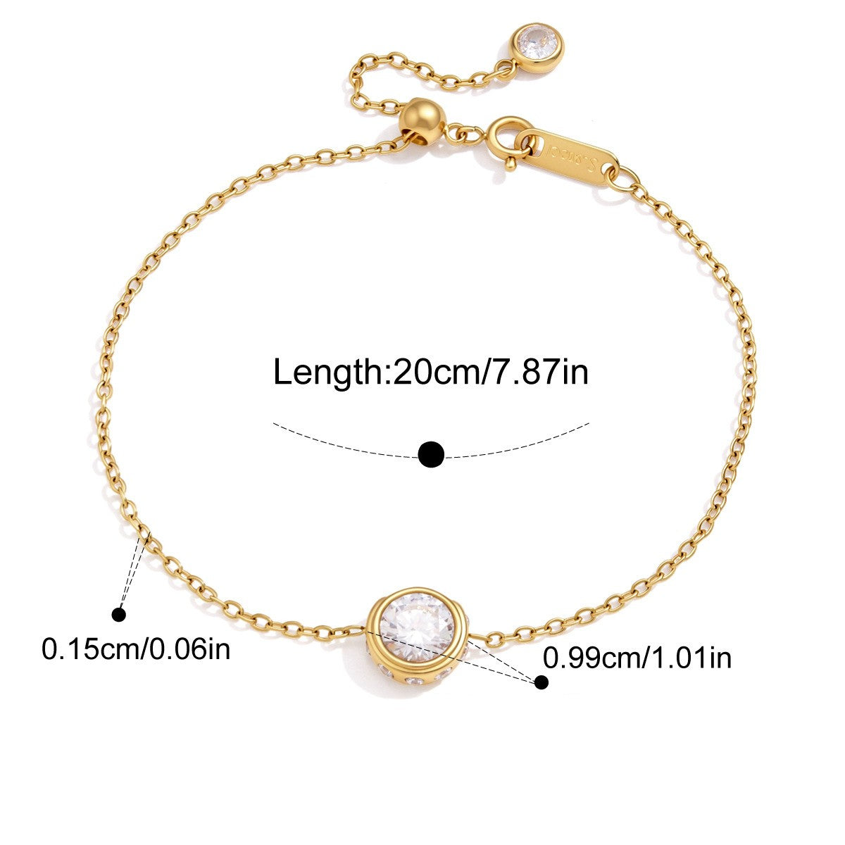 Vintage Pearl Charm Bracelet — Round Cut · Gold
