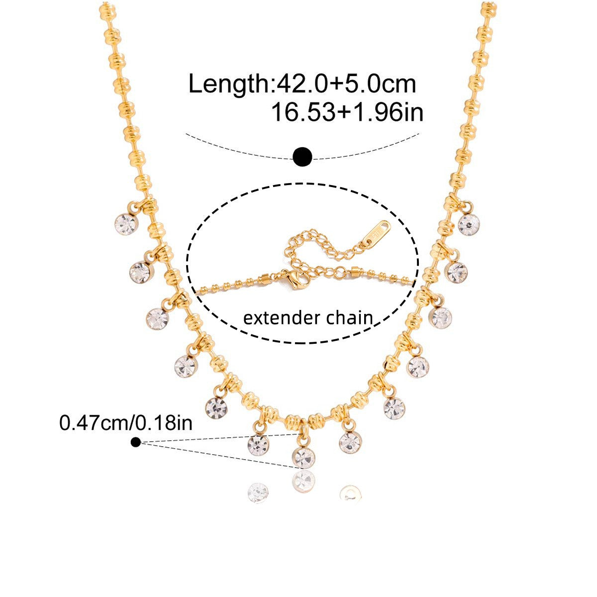 Evil Eye Pendant Necklace — Dangle Crystal Strand · Gold