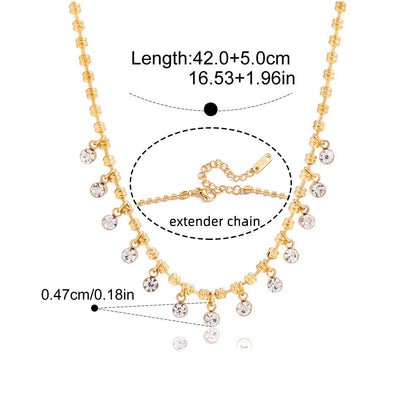 Evil Eye Pendant Necklace — Dangle Crystal Strand · Gold