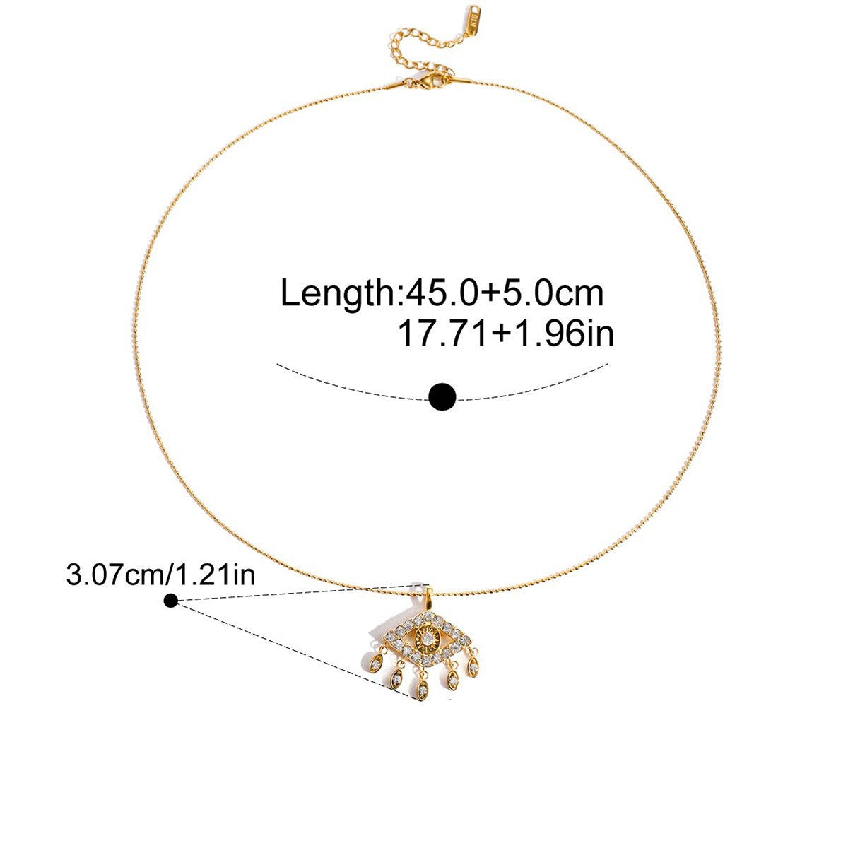 Evil Eye Pendant Necklace — Chandelier Tassel Pendant · Gold