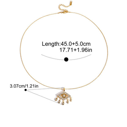 Evil Eye Pendant Necklace — Chandelier Tassel Pendant · Gold
