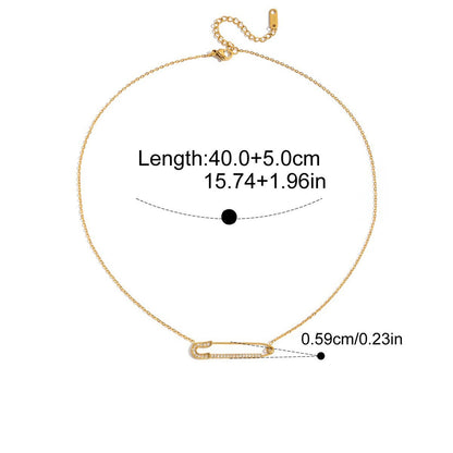 Celestial Star Drop Necklace — Safety Pin Pendant · Gold