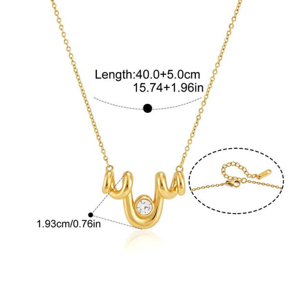 Celestial Star Drop Necklace — Abstract Wave Pendant · Gold