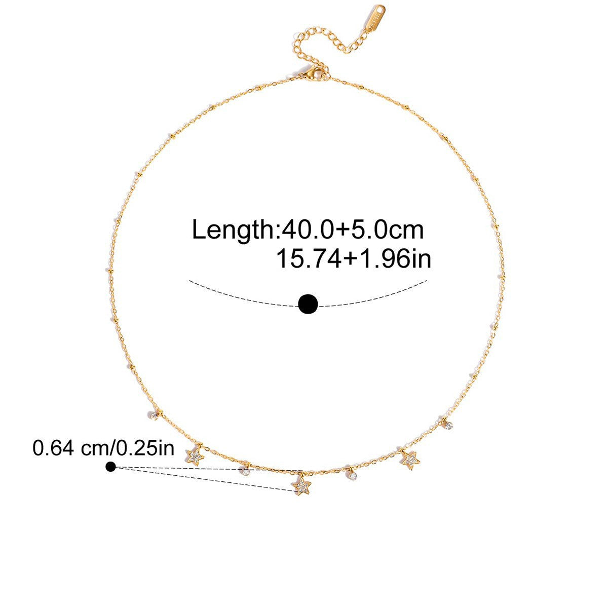Celestial Star Station Necklace — Star Charm Station · Gold