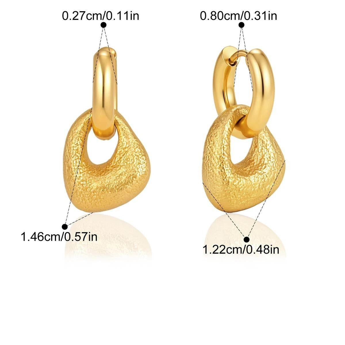Hammered Chunky Earrings — Hammered Teardrop Dangle · Gold