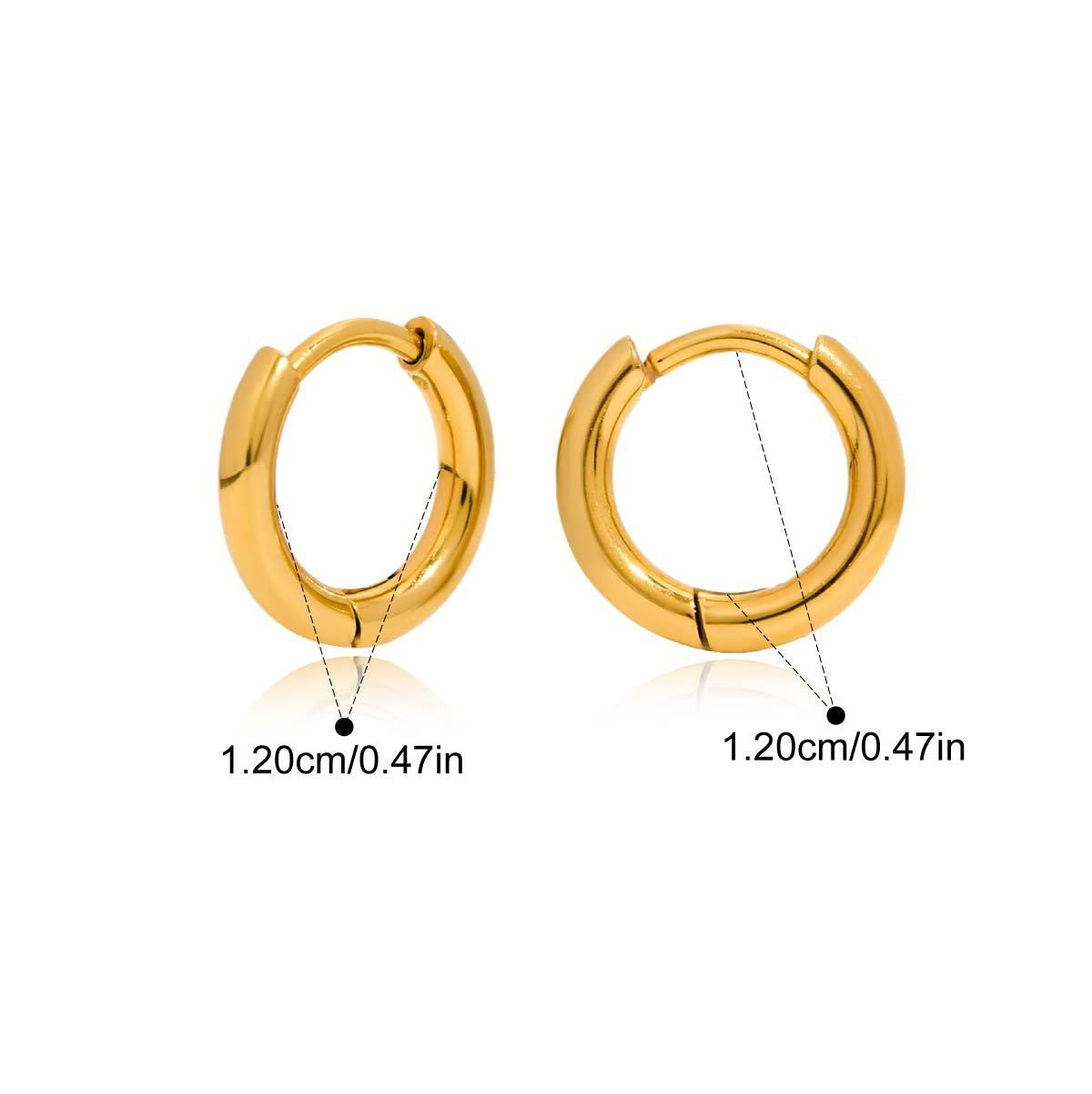 Round Hoop Earrings — Hinged Round Hoop · Gold