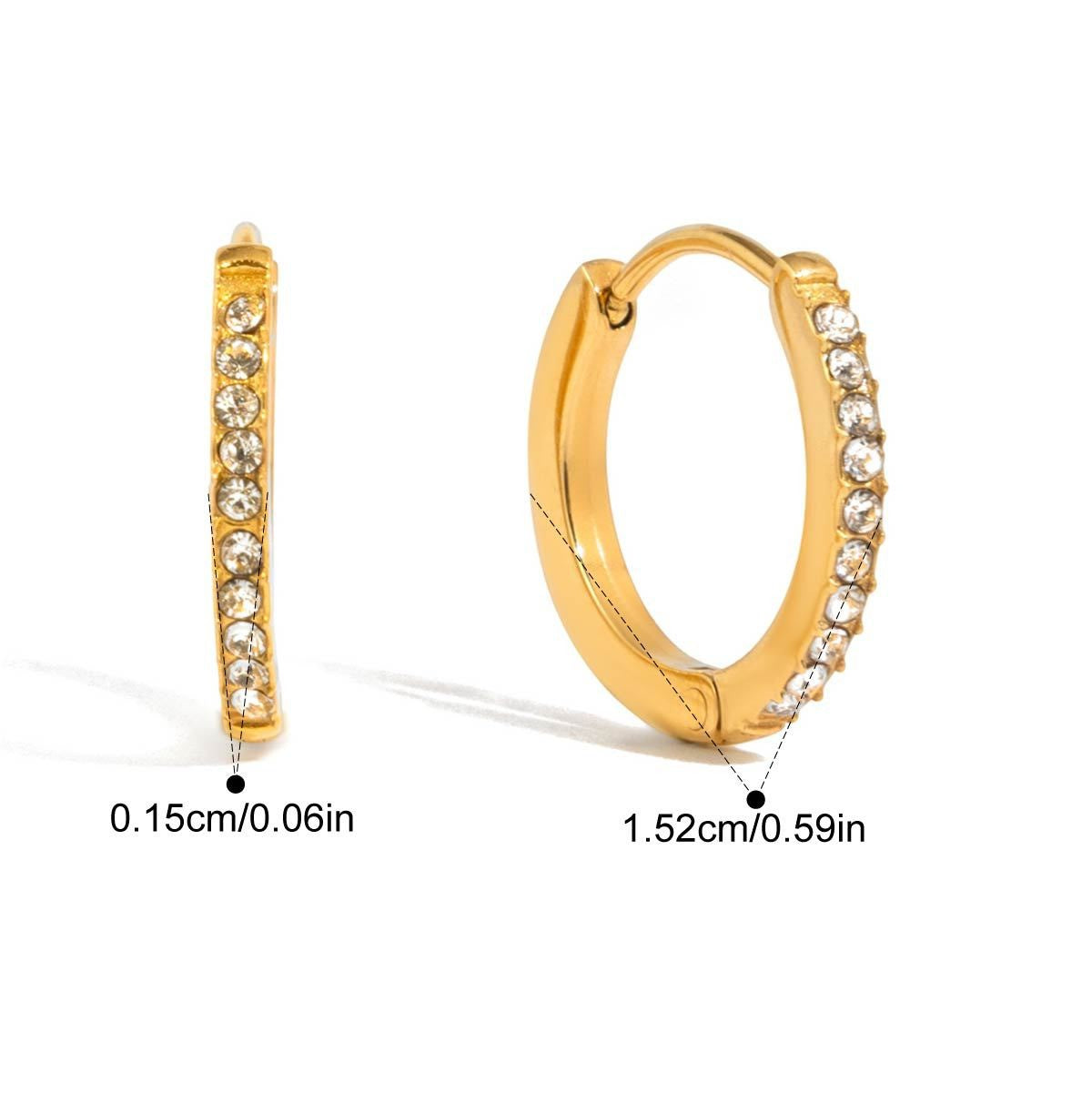 Round Hoop Earrings — Pave Crystal Hoop · Gold