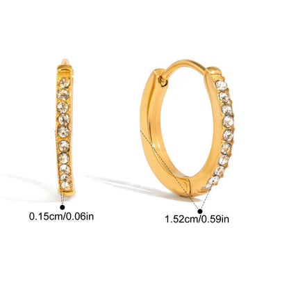 Round Hoop Earrings — Pave Crystal Hoop · Gold