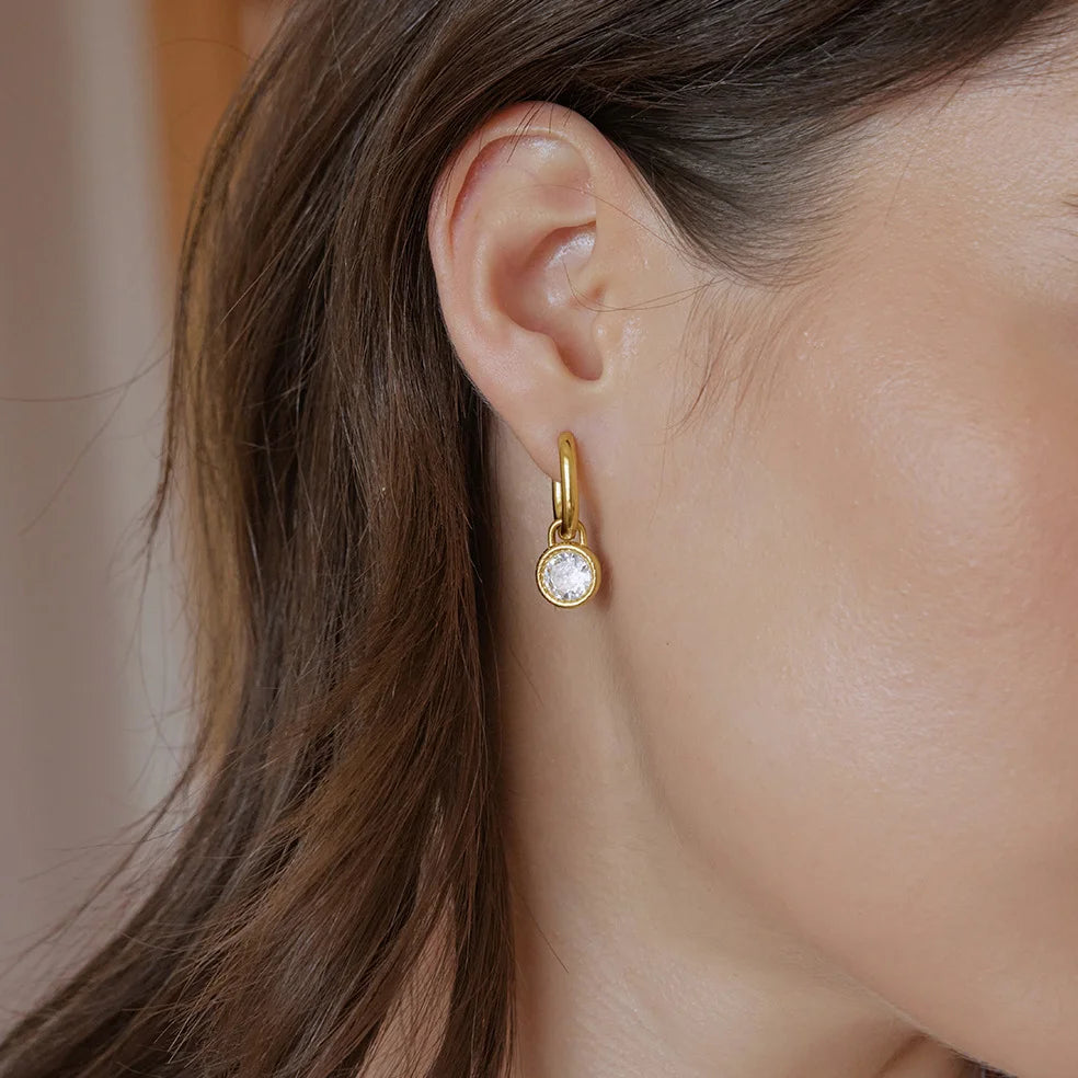 Twisted CZ Heart Drop Earrings — view 3
