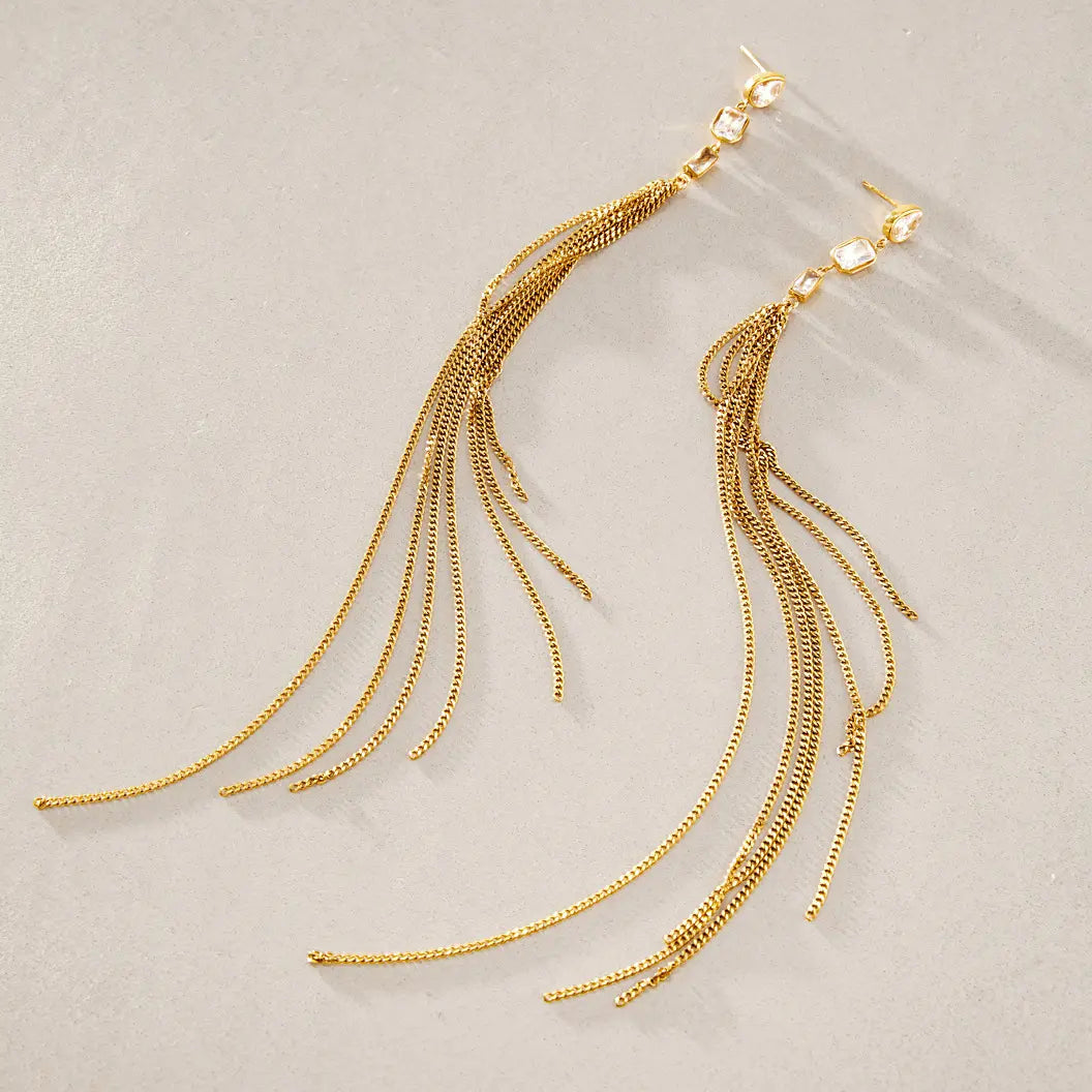 Pearl Tassel Drop Earrings