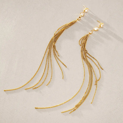 Pearl Tassel Drop Earrings