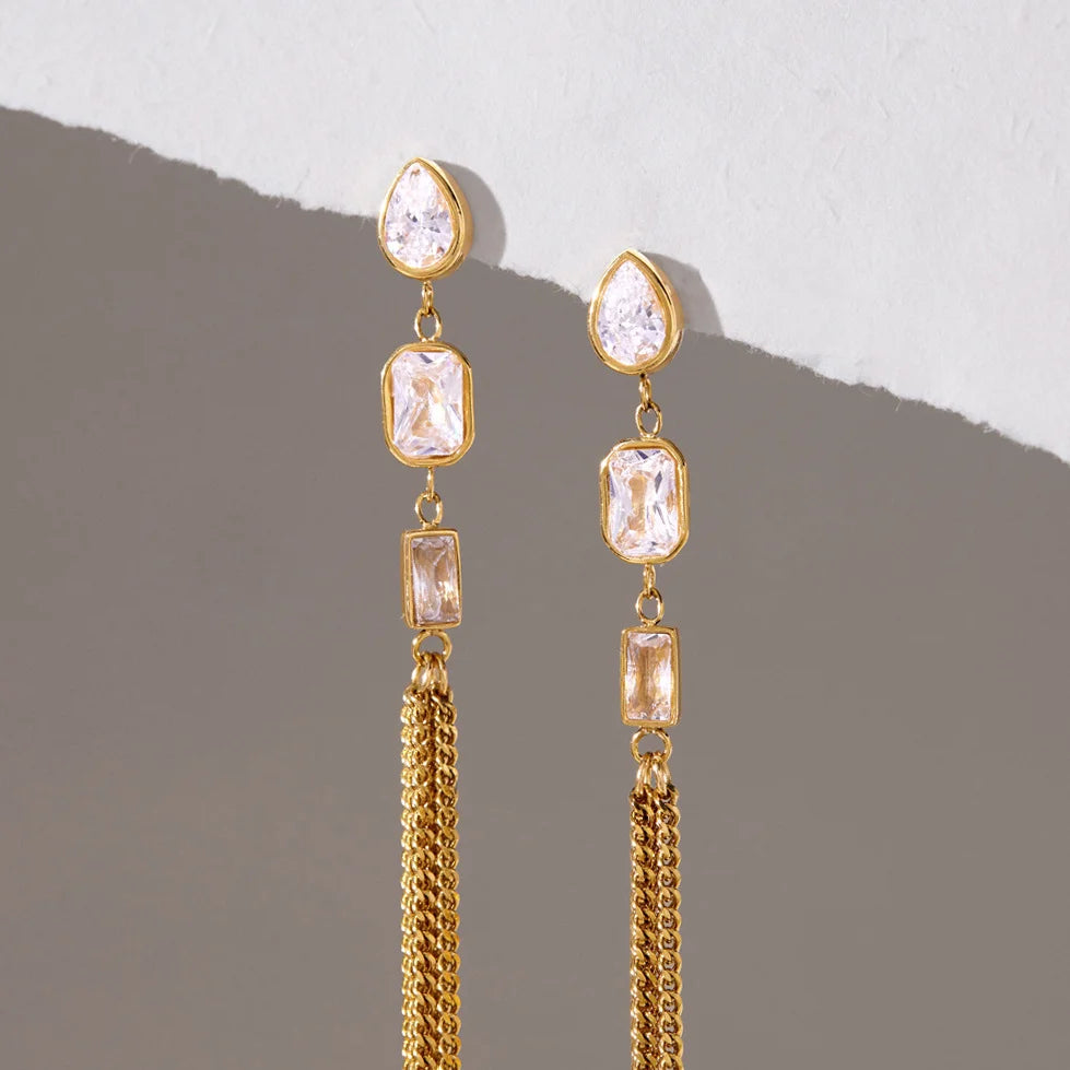 Pearl Tassel Drop Earrings — view 4