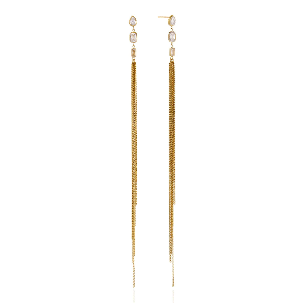Pearl Tassel Drop Earrings — view 5