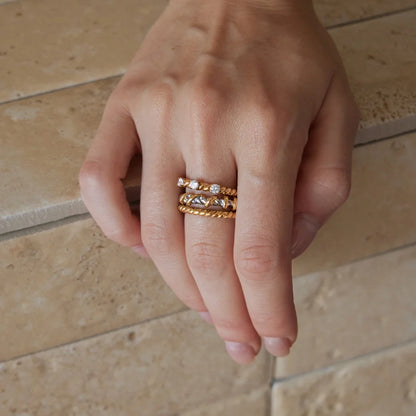 Twisted Rope Two Tone Ring — view 3