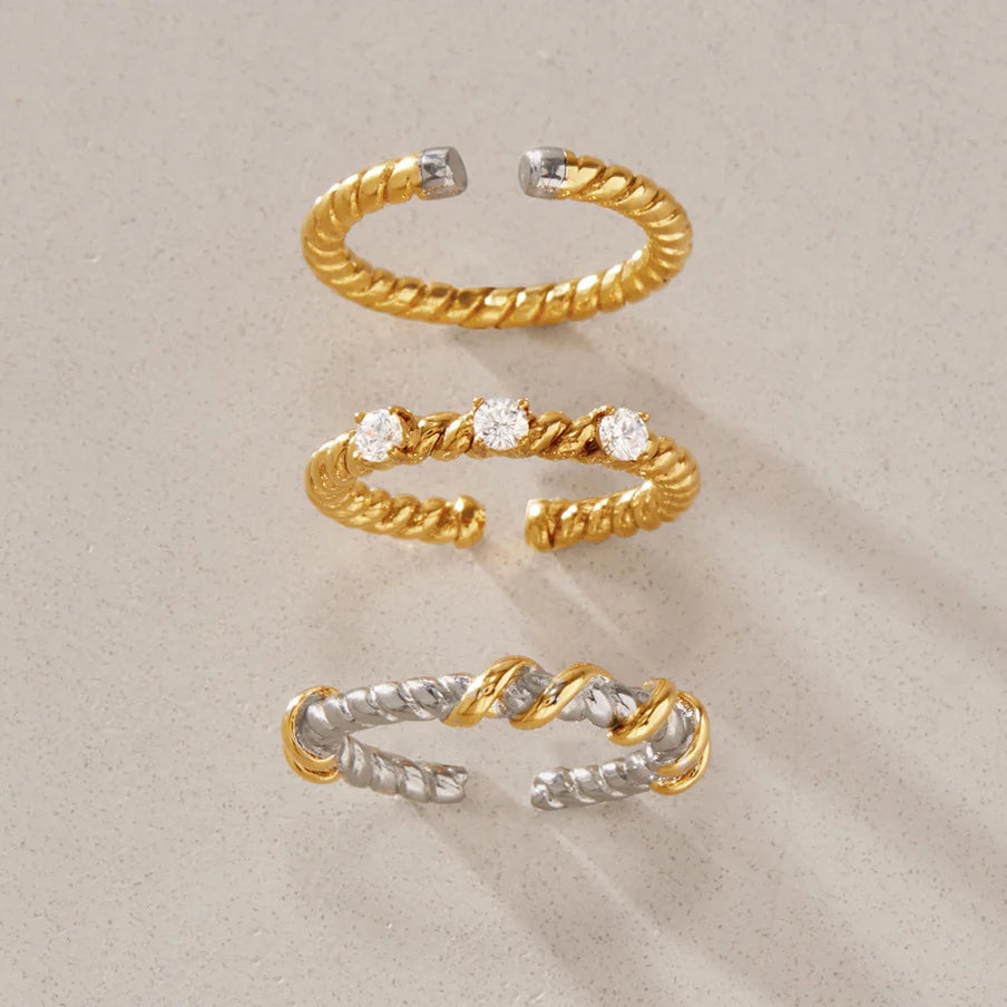 Twisted Rope Two Tone Ring — view 4