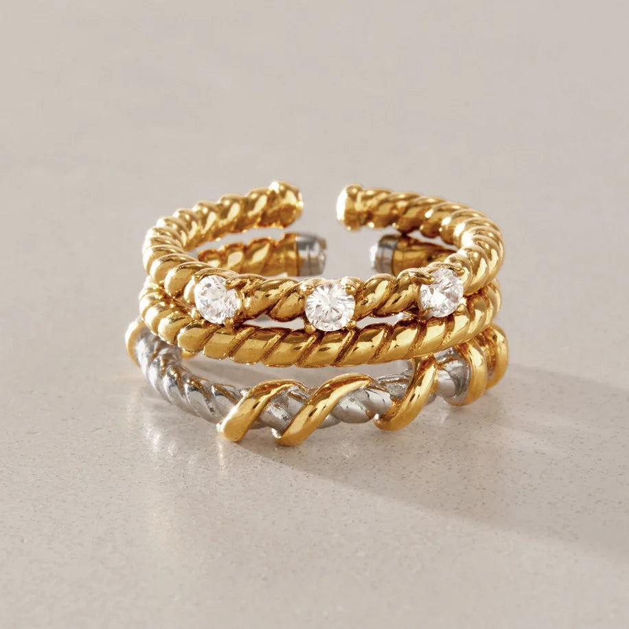Twisted Rope Two Tone Ring