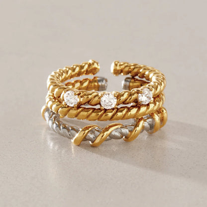 Twisted Rope Two Tone Ring