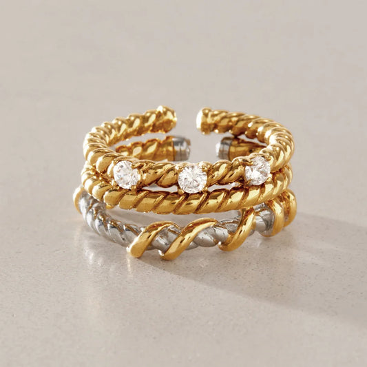 Twisted Rope Two Tone Ring