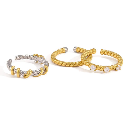 Twisted Rope Two Tone Ring — view 5