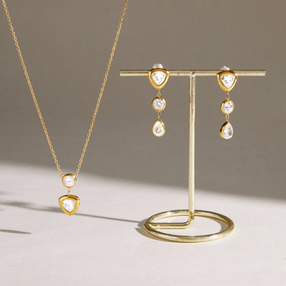 Round Trillion Necklace and Earring Set