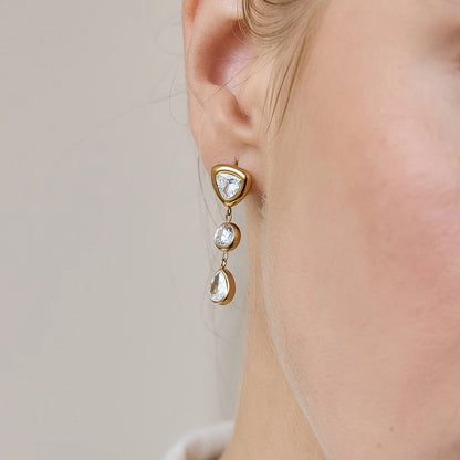 Round Trillion Necklace and Earring Set — view 4