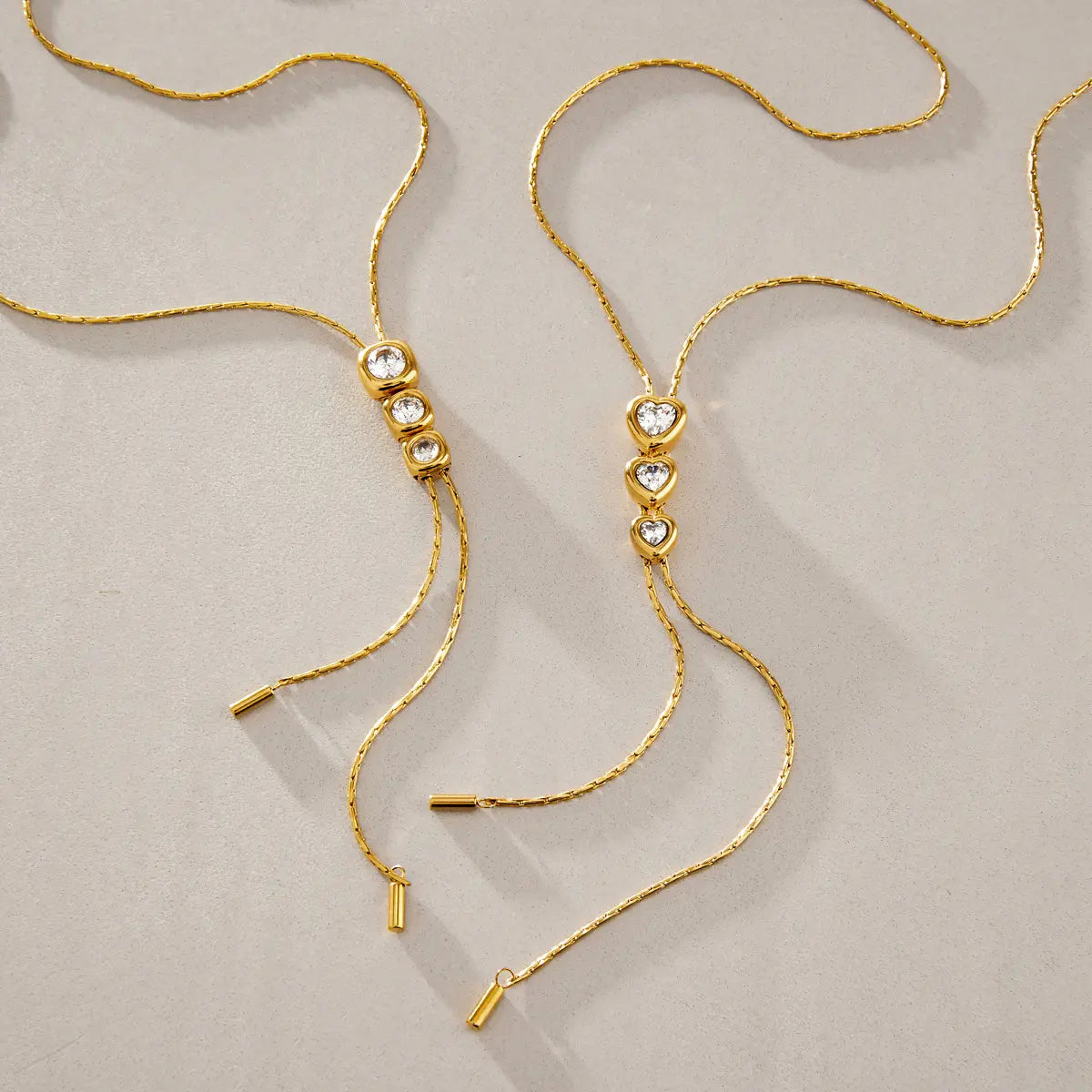 Geometric Trio Lariat Slideable Necklace — view 4