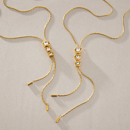Geometric Trio Lariat Slideable Necklace — view 4