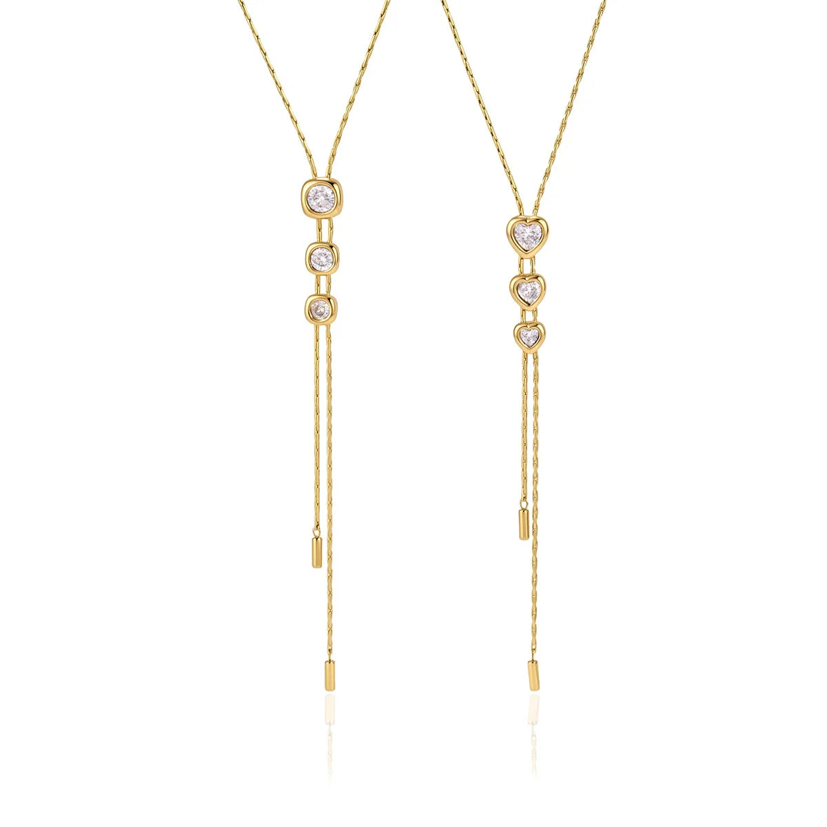 Geometric Trio Lariat Slideable Necklace — view 5