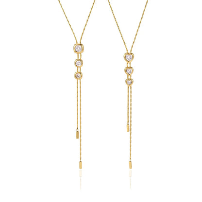 Geometric Trio Lariat Slideable Necklace — view 5