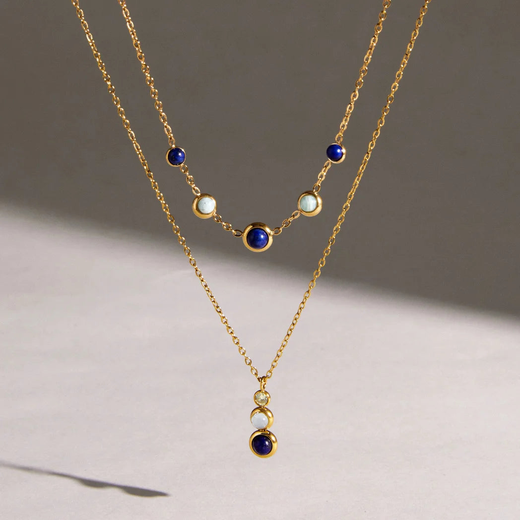 Cool Blue Lapis Lazuli Opalescent Necklace