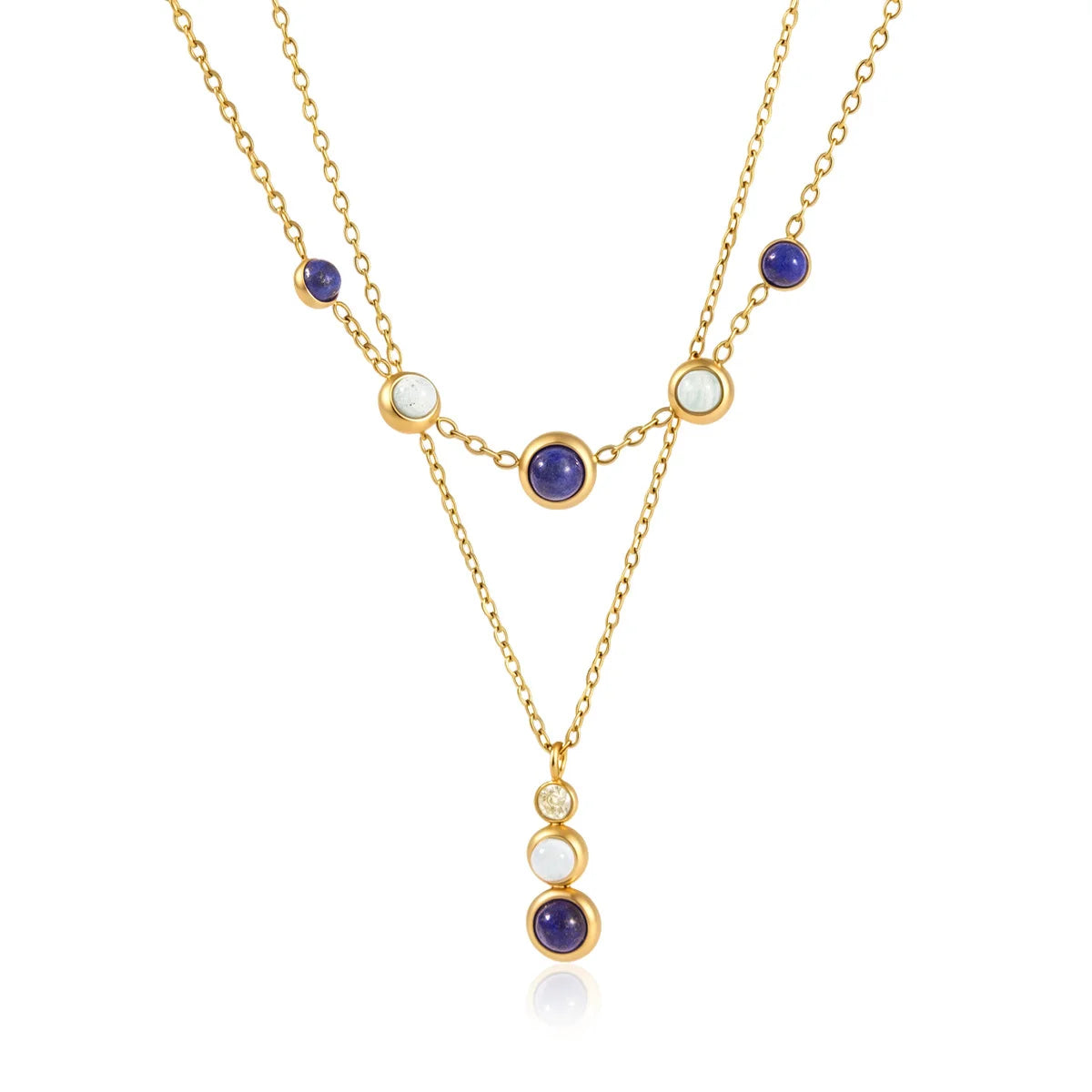 Cool Blue Lapis Lazuli Opalescent Necklace — view 5