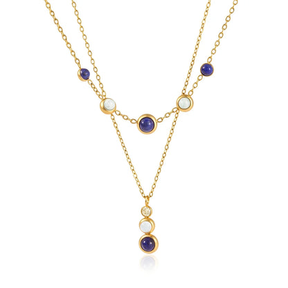 Cool Blue Lapis Lazuli Opalescent Necklace — view 5
