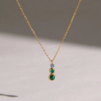 Triple Stone Pendant Necklace