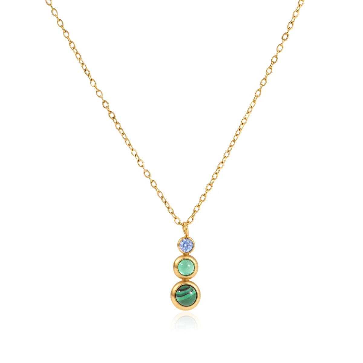 Triple Stone Pendant Necklace — view 5