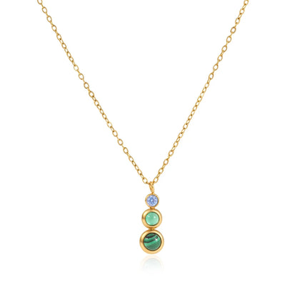 Triple Stone Pendant Necklace — view 5