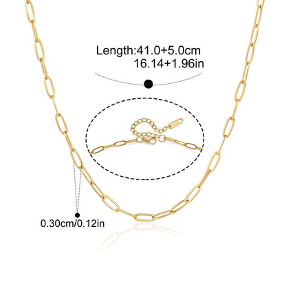 Triple Stone Pendant Necklace — Paperclip Chain · Gold