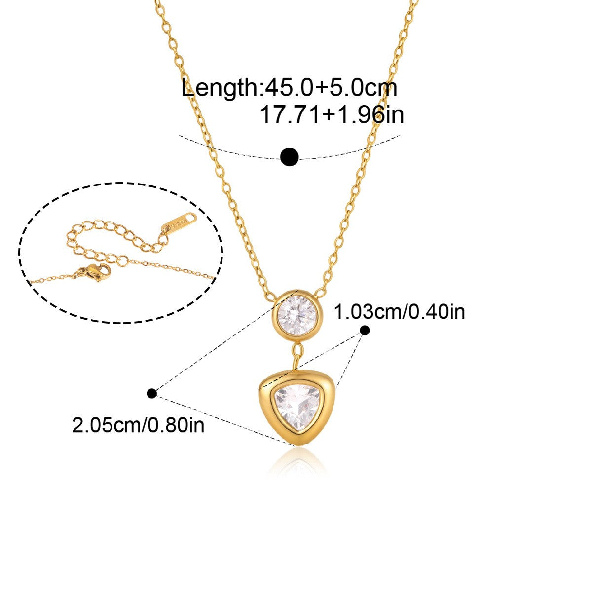 Round Trillion Necklace and Earring Set — Round Trillion Pendant Necklace · Gold
