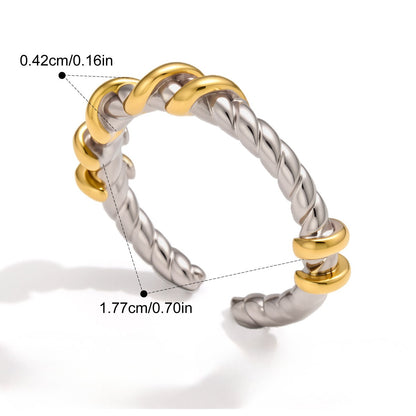 Twisted Rope Two Tone Ring — Rope Coil Accent · Two Tone