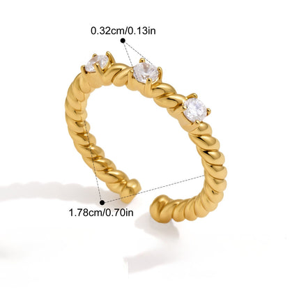 Twisted Rope Two Tone Ring — Twisted Rope Trio · Gold
