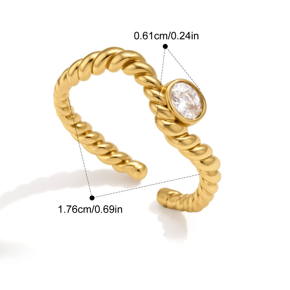 Twisted Vintage Chunky Ring — Twisted Oval Solitaire · Gold