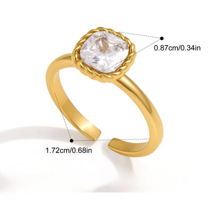 Twisted Vintage Chunky Ring — Cushion Rope Bezel · Gold