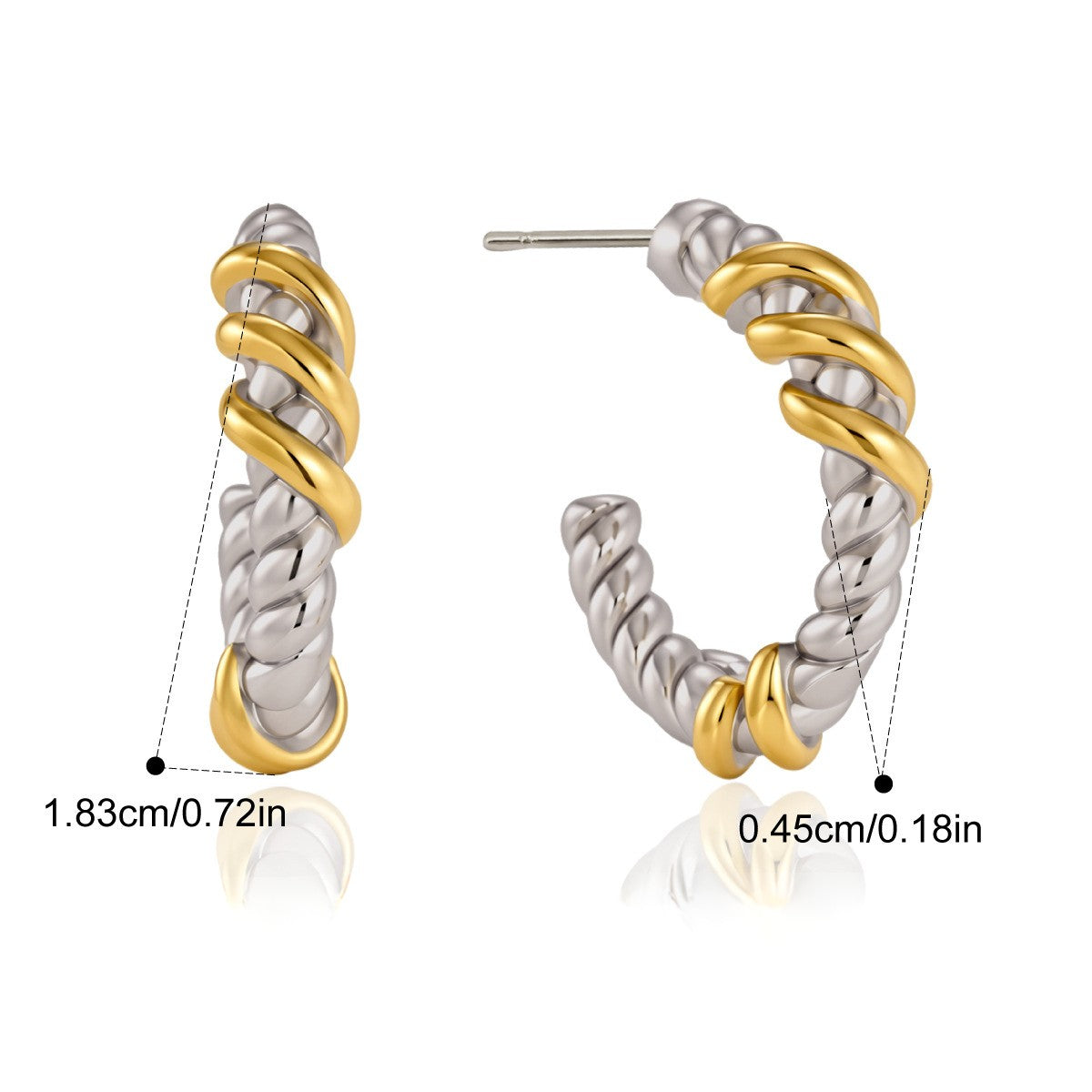 Chunky Two Tone Spiral Hoop Earrings — Two Tone Spiral Hoop · Two Tone