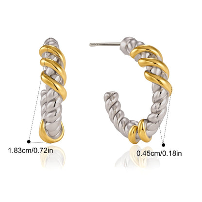 Chunky Two Tone Spiral Hoop Earrings — Two Tone Spiral Hoop · Two Tone