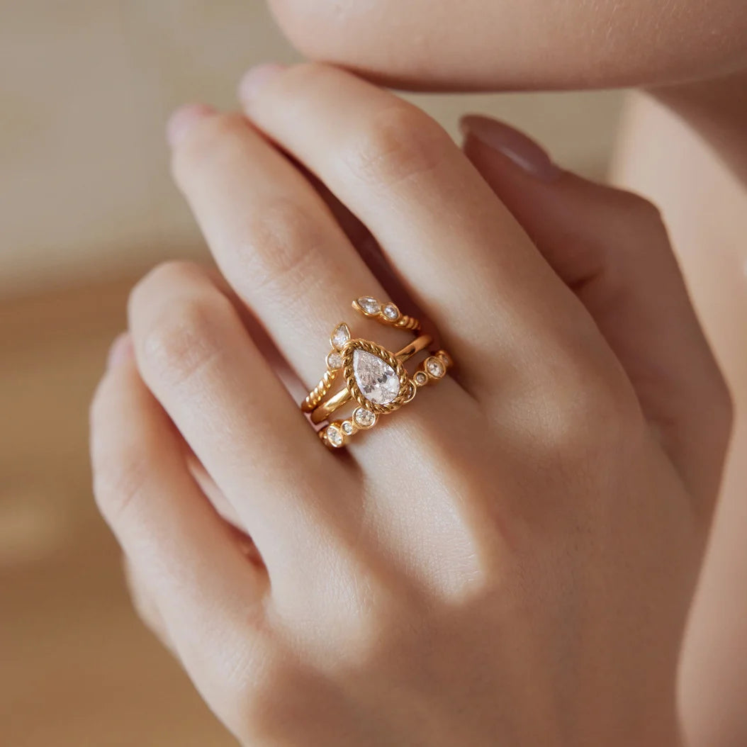 Vintage Multi CZ Ring — view 2
