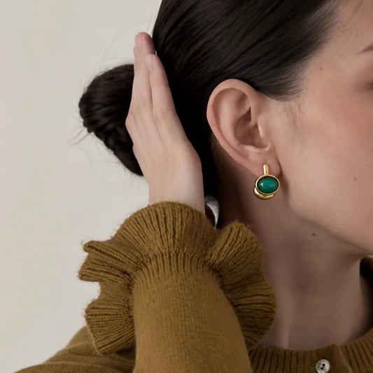 Oval Huggie Earrings — view 2
