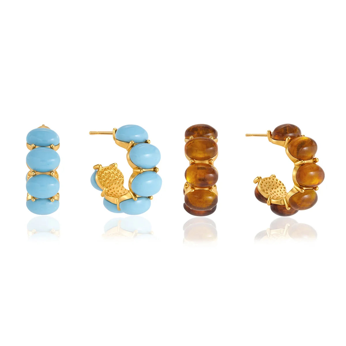Vintage Beaded Hoop Earrings — view 5