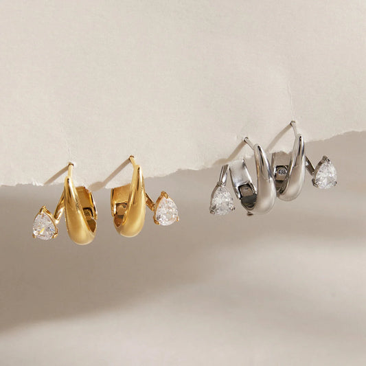 Tusk Teardrop Hoop Earrings