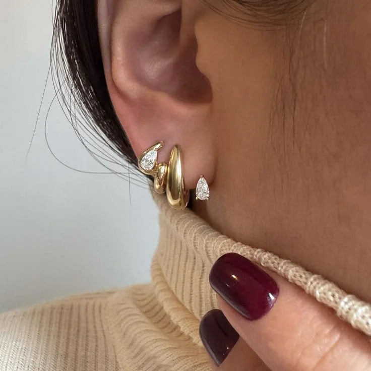 Tusk Teardrop Hoop Earrings — view 2