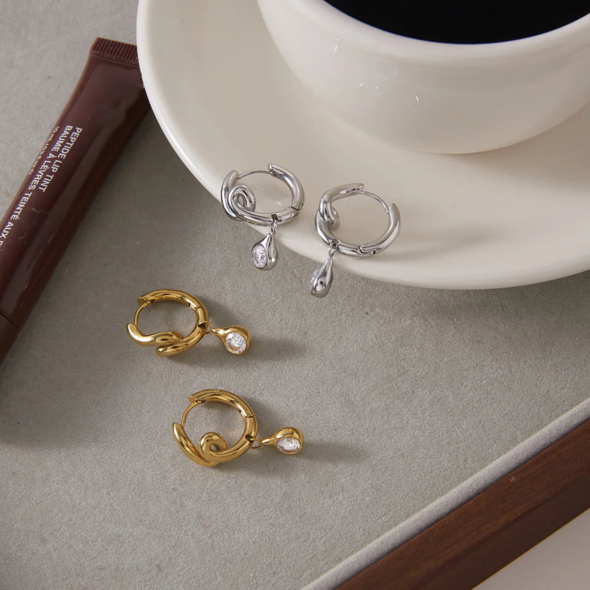 Twisted Teardrop Dangle Earrings — view 4