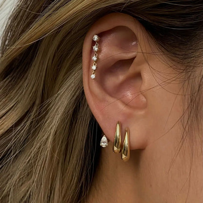 Tusk Teardrop Hoop Earrings — view 3